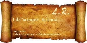 Lőwinger Roland névjegykártya
